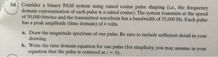 Solved Consider a binary PAM system using raised cosine | Chegg.com