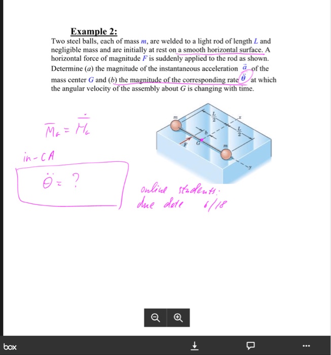 Solved Example 2 Two steel balls, each of mass , are welded