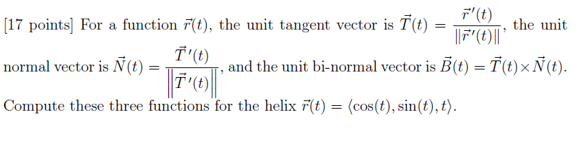 Unit Tangent Vector Formula