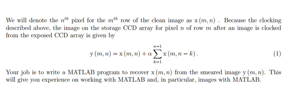 Solved Load the image for smearing [x,m] imread( 'moon jpg') | Chegg.com