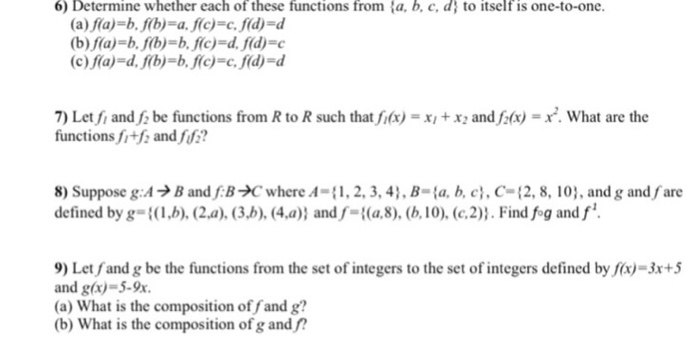 Solved Determine Whether Each Of These Functions From A B 0204