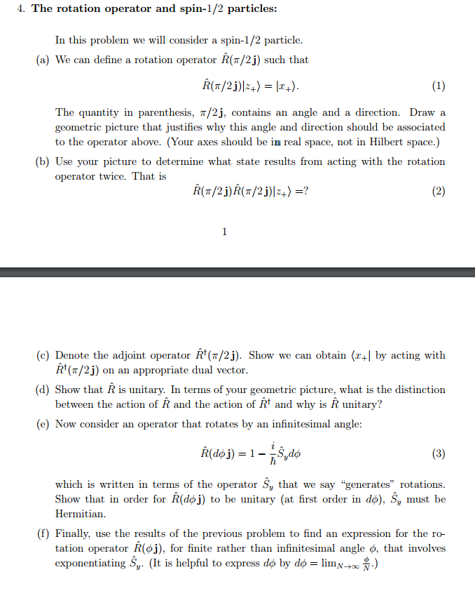 In this problem we will consider a spin-1/2 particle. | Chegg.com