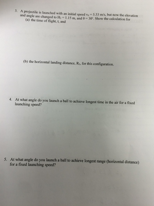 Solved A projectile is launched with an initial speed v_0 = | Chegg.com