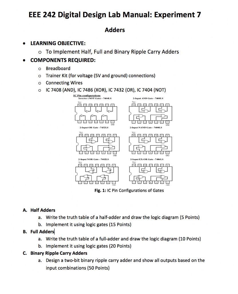 solved eee 242 digital design lab manual experiment 7 ad rh chegg com eee lab manual for first year eee lab manual anna university