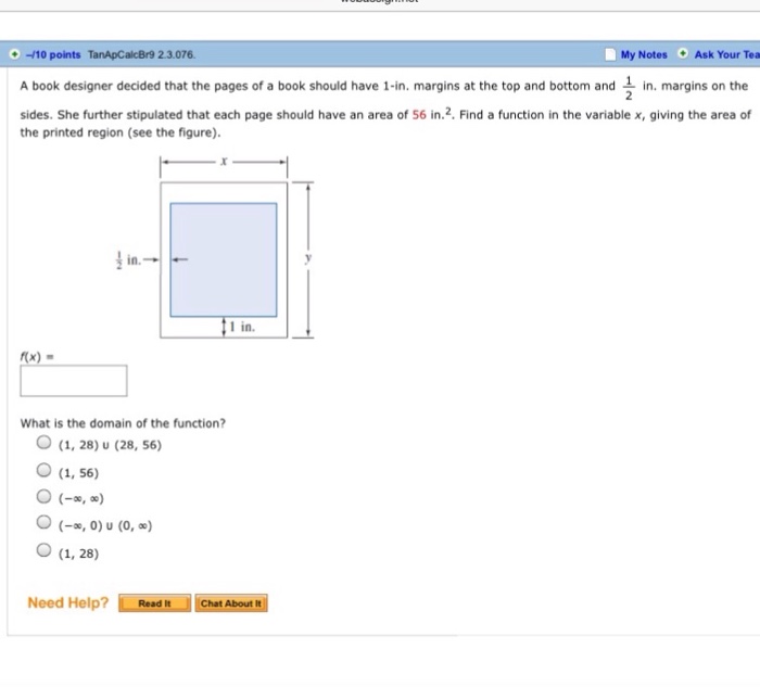 Solved A book designer decided that the pages of a book | Chegg.com