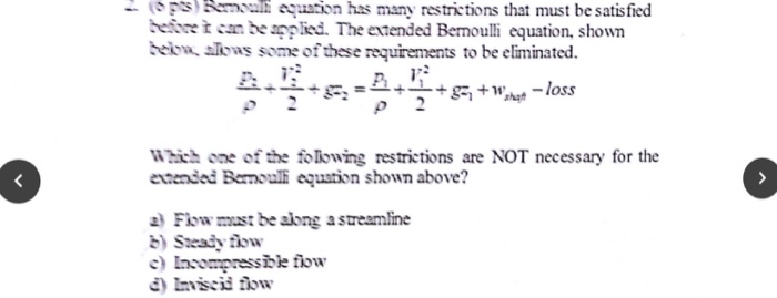 Extended Bernoulli Equation