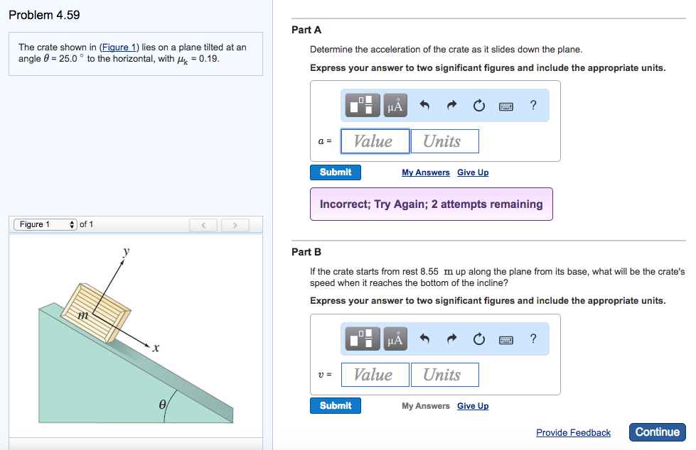 Solved The crate shown in (Figure 1) lies on a plane tilted | Chegg.com