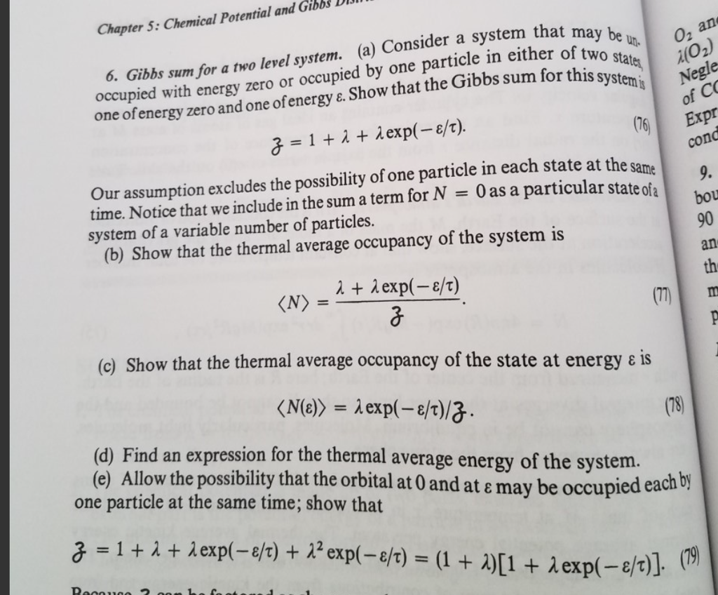 Solved Gibbs sum for a two level system. Consider a system | Chegg.com