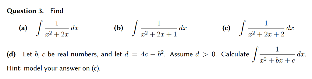 integral of 1 x 2 a 2 dx formula