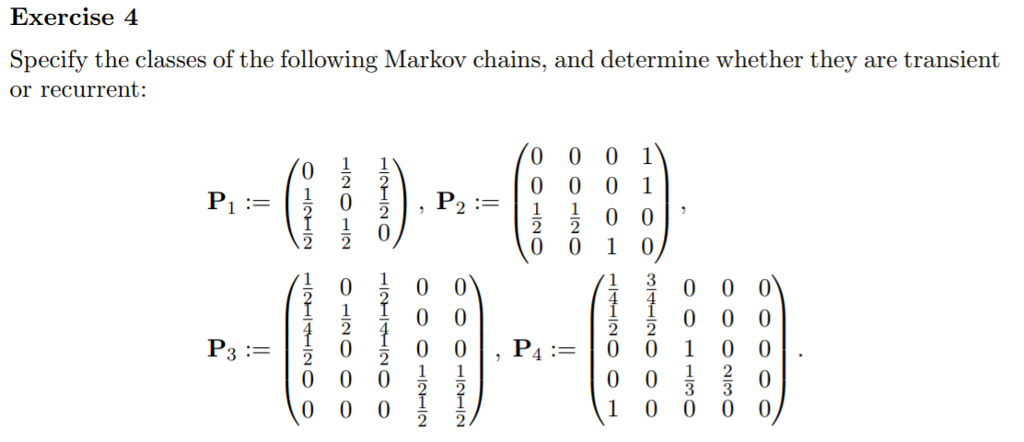 Solved Exercise 4 Specify The Classes Of The Following | Chegg.com