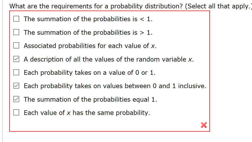 Solved What are the requirements for a probability