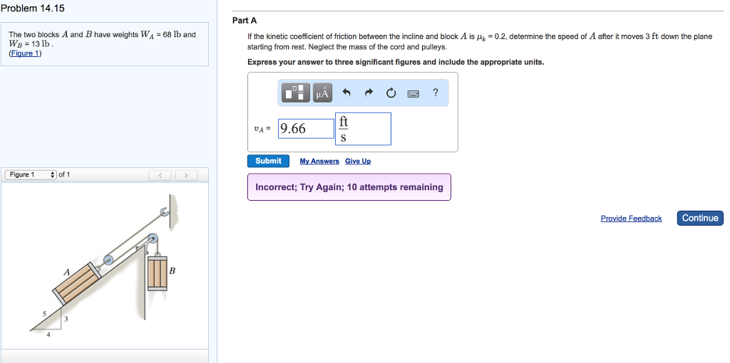 Solved Problem 14.15 Part A The two blocks A and B have | Chegg.com