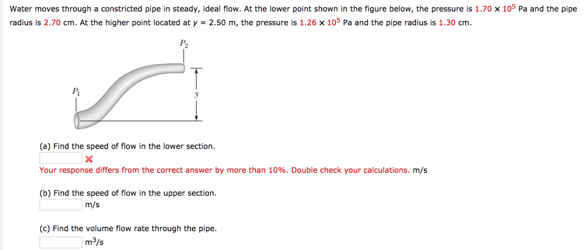 solved-water-moves-through-a-constricted-pipe-in-steady-chegg