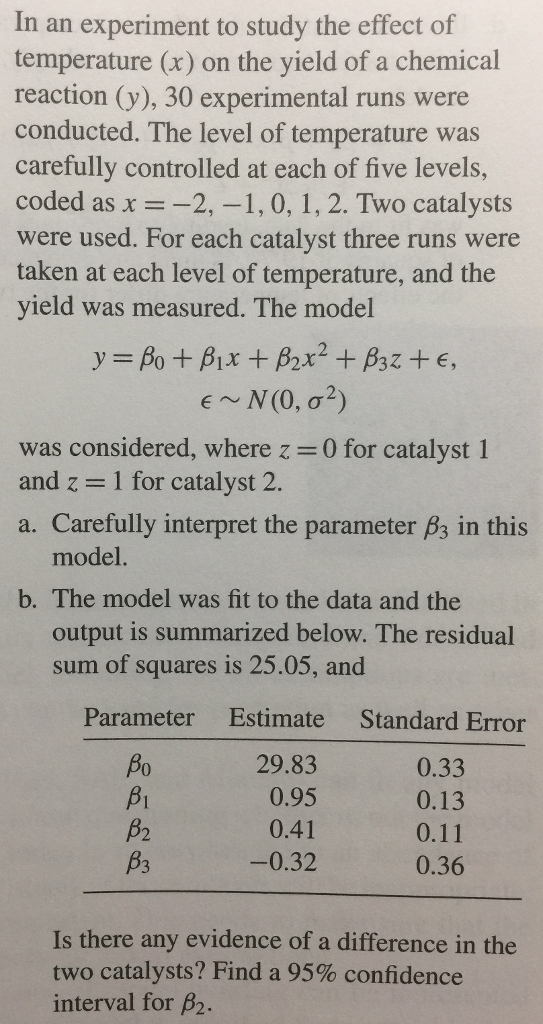 Solved In an experiment to study the effect of temperature | Chegg.com