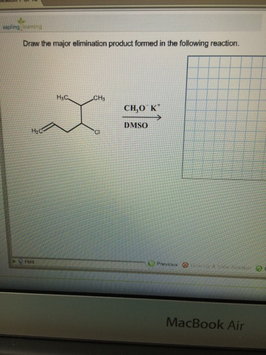 draw the major elimination product formed in the reaction sdesboyd