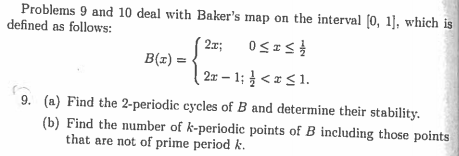 Solved Baker's map on the interval [0, 1], which is defined | Chegg.com
