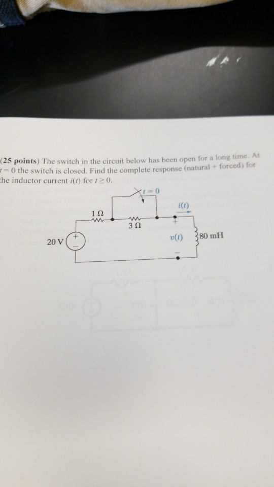 Solved The Switch In The Circuit Below Has Been Open For A | Chegg.com ...