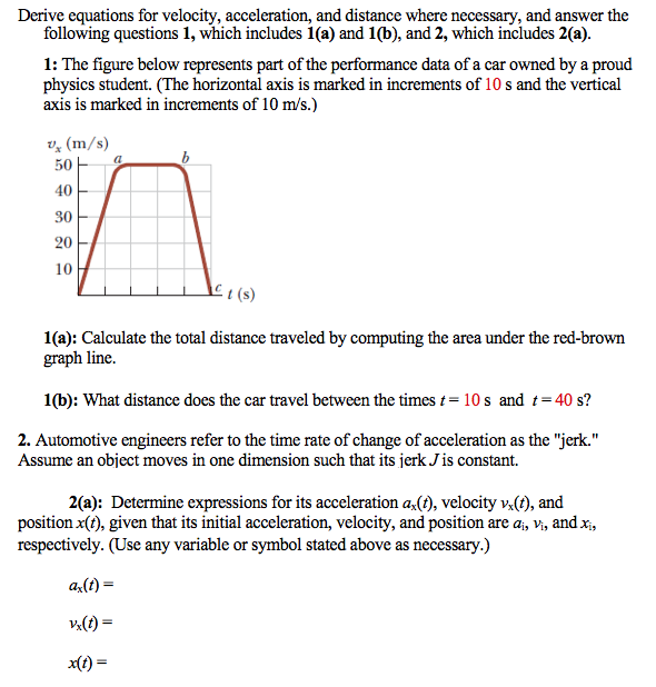 Equation For Velocity And Acceleration Physics - Tessshebaylo