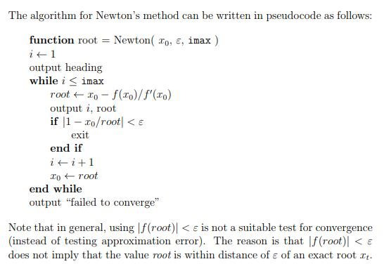 Solved The algorithm for Newton's method can be written in | Chegg.com