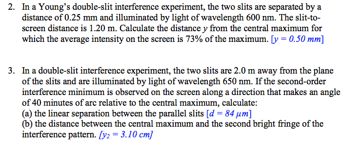 Solved In a Young's double-slit interference experiment, the | Chegg.com