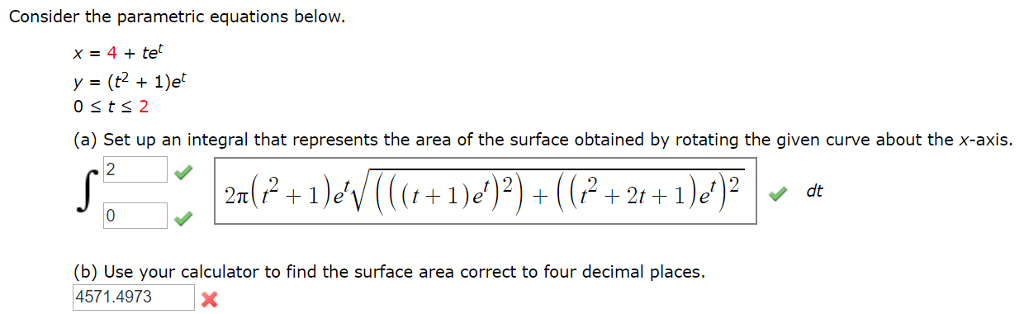 Solved Consider The Parametric Equations Below X 4 Tet