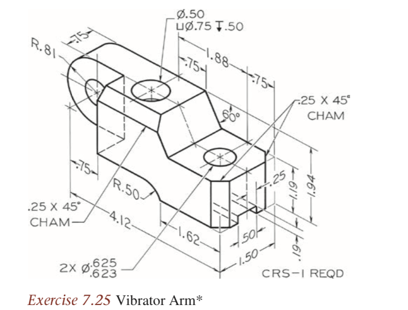 Solved ¢. 50 U075 T.50 25 x 45 CHAM 25 X 45 CHAM 50 2X .625 | Chegg.com