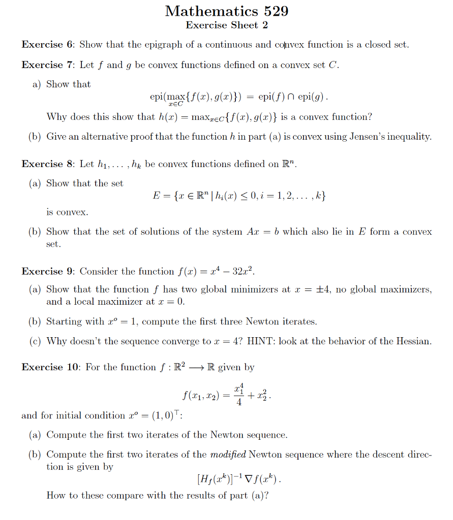 Solved Show that the epigraph of a continuous and convex | Chegg.com