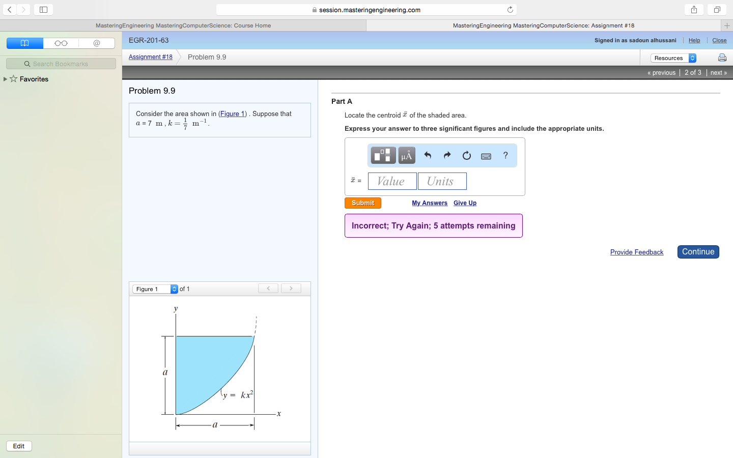Solved Consider The Area Shown In Suppose That A 7 M K Chegg