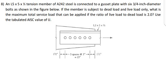 solved-an-l5-times-5-times-1-2-tension-member-of-a242-steel-chegg