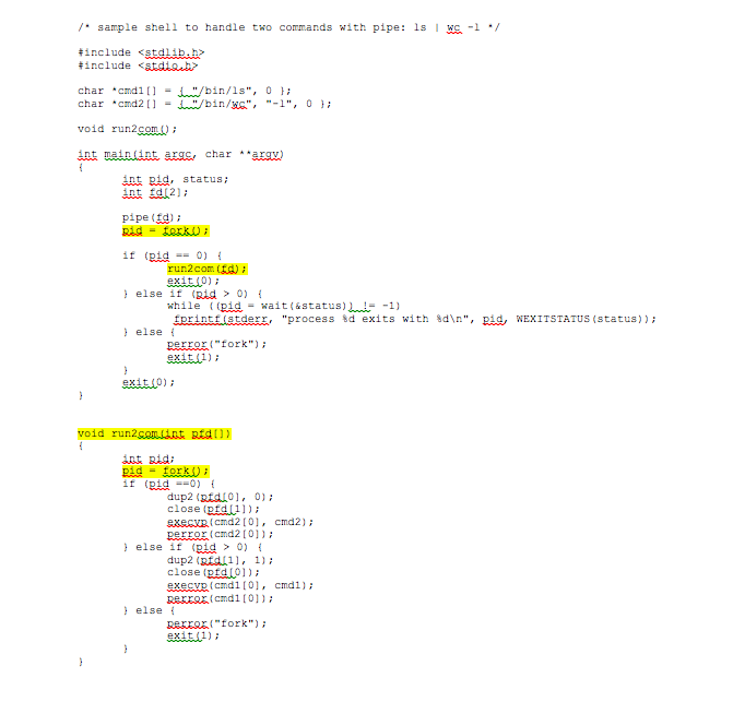 Solved Part3 C Programming To Implement A Simple Shell 2787