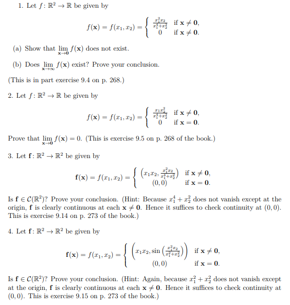 Solved 1 Let F R2 R Be Given By F X F 1 12 Rt0r If