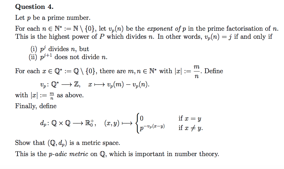 Solved Question 4 Let P Be A Prime Number For Each N N