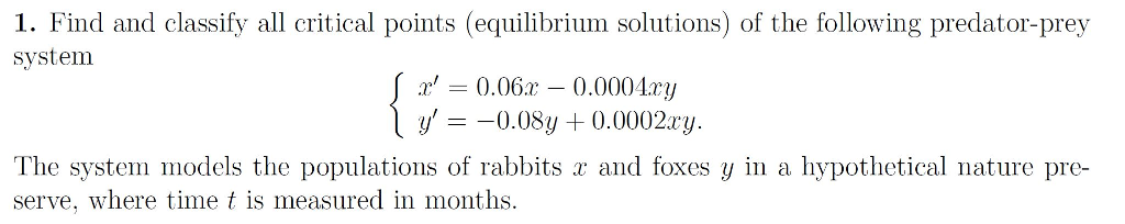 differential equation systems predator prey one lambda