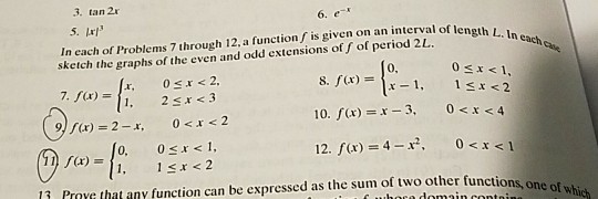 Solved 3. tan 2r 6. e In each of Problems 7 through 12, a | Chegg.com