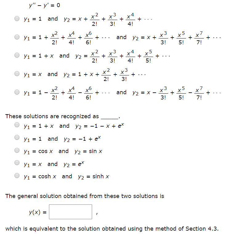 Solved Find two power series solutions of the given | Chegg.com