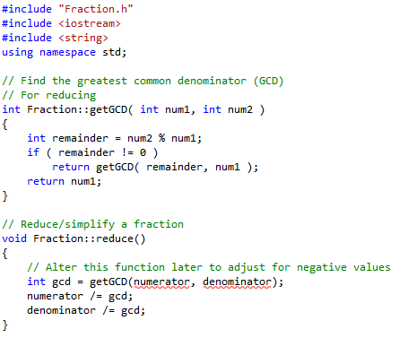 Solved #include #include #include #include "Fraction . h" | Chegg.com