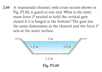 Solved a trapezoidal channel, with cross section shown is | Chegg.com