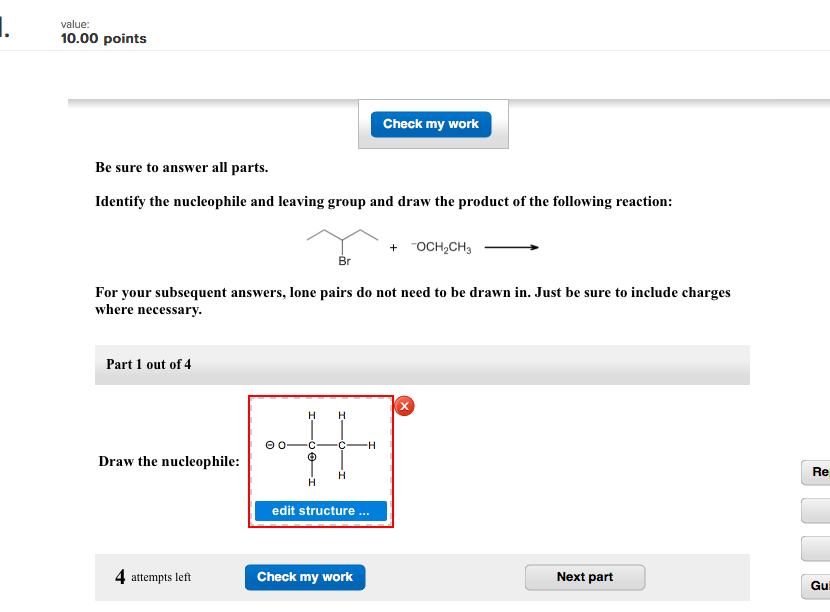 Solved Identify The Nucleophile And Leaving Group And Draw | Chegg.com