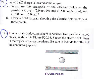 Solved 22. A +10 nC charge is located at the origin. a. What | Chegg.com