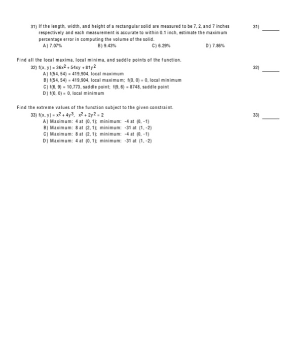 Solved If the length, width, and height of a rectangular