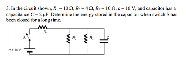 Solved 3. In the circuit shown, R1 = 10 ohm, R2 = 4 ohm, R3 | Chegg.com