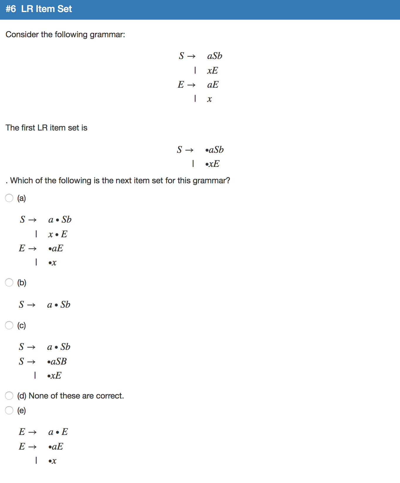 Solved Consider The Following Grammar: S Rightarrow Sxy | | Chegg.com