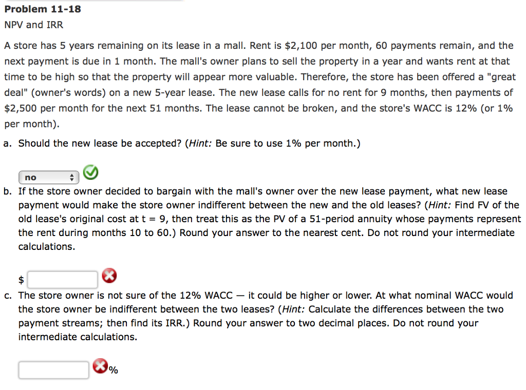Solved A store has 5 years remaining on its lease in a mall.