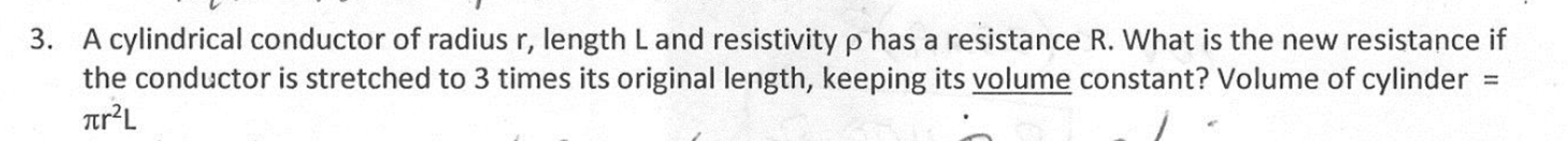 Solved A Cylindrical Conductor Of Radius R, Length L And 