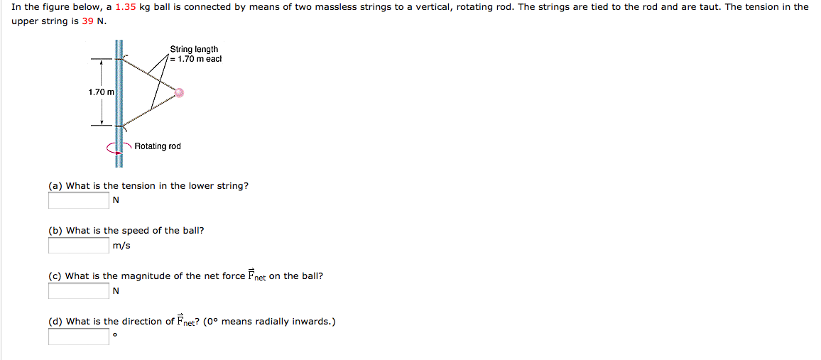 Solved In the figure below, a 1.35 kg ball is connected by | Chegg.com