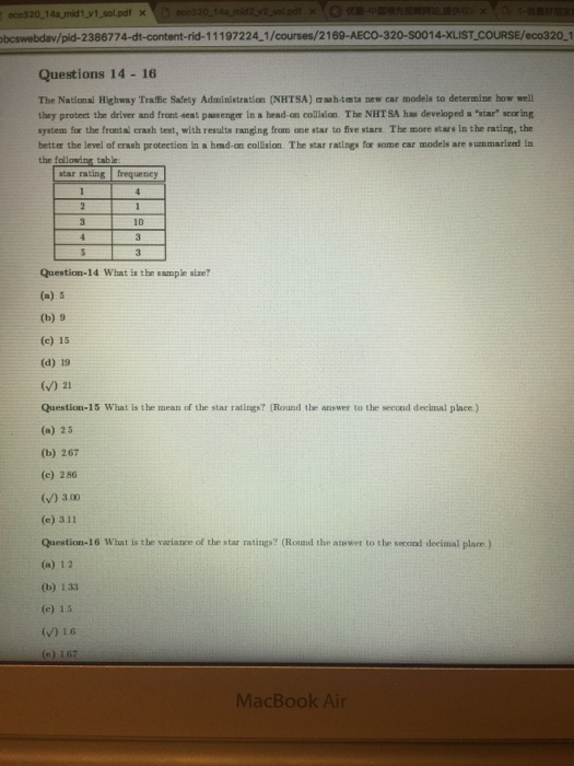 Solved The National Highway Traffic Safety Administration