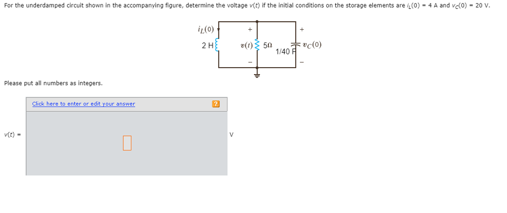 Solved For the underdamped circuit shown in the accompanying | Chegg.com