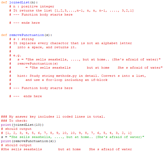 Solved I have already coded the first function for | Chegg.com