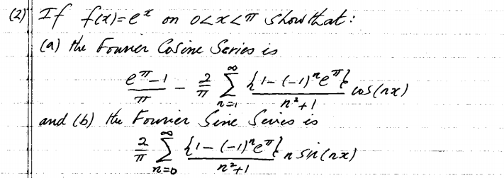 Solved If f(x) = e^x on 0