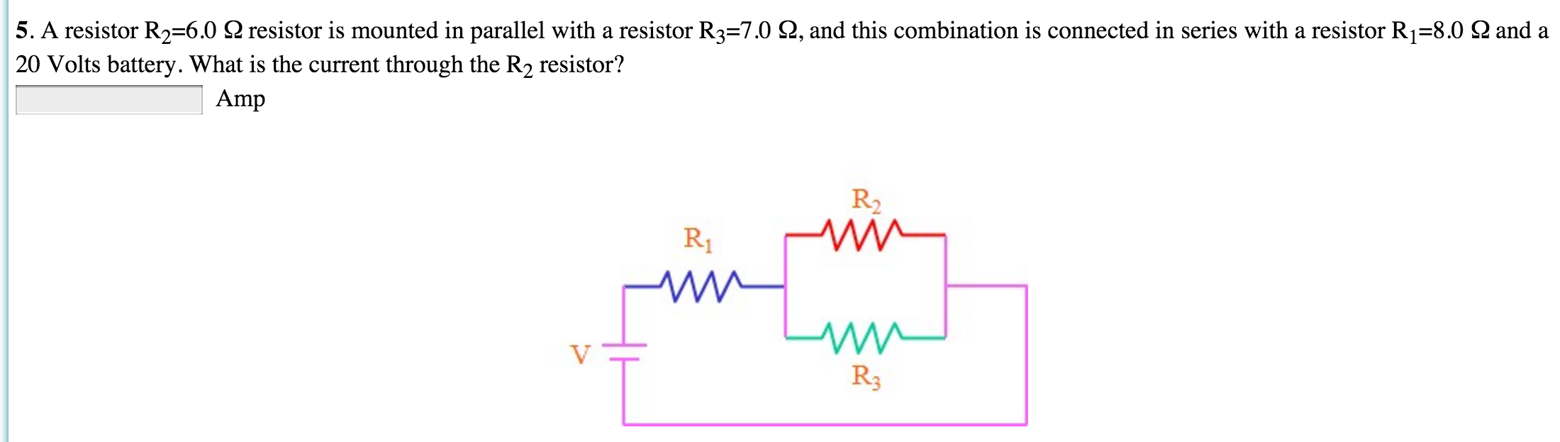 Solved A resistor R2=6.0 ? resistor is mounted in parallel